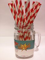 Red Candy Striped, Vintage Paper Drinking Straws - 25 Ct. - Twilight Parties