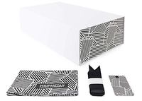 Best Holiday White Gift Box with Ribbon + Tissue Paper | Perfect for a Beautiful Gift | Small Gift Box Size: 12 x 7 x 4 inches (Black Graphic)