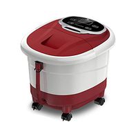 Foot Massagers Foot Bath Automatic Massage Barrel Electric Heating Constant Temperature Footbath Old Home Pedicure Machine Health Foot Bath Barrel Massage Tools (Color : Red, Size : 443835cm)