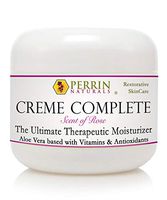Creme Complete | Scent of Rose, All Natural, Restorative & Anti-Aging skin care. A Corrective Moisturizer for Sun Damage, Lichen Sclerosus, Rosacea, Eczema, Psoriasis, Actinic Keratosis