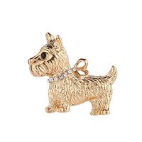 Lovely Rhinestone Dog Animal Metal Brooch Lapel Collar Pin Fashion Jewelry Gift Daily Creation Aesthetic Beauty Jewerly Cheap Design Style Womans Delicate