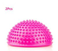 W-family 2Pcs Anti-Slip Foot Massage Ball Half Ball Massage Mat Exercise Balance Point for Gym Yoga Pilates (Pink)