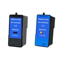 Amsahr M4640 Remanufactured Replacement Dell Ink Cartridges for Printers/Faxes with 1 Black and 1 Color Cartridges Ink
