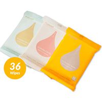 Puresh Feminine Wipes for Women Adults, Large Flushable Wet Wipes with Jasmine Scent, Vitamin-E & Aloe for Travel, General Purpose Personal Cleaning (12 Count, 3 Pack)