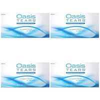 Oasis Tears Lubricant Eye Drops Relief for Dry Eyes, 30 Count Box Sterile Disposable Containers (Pack of 4)
