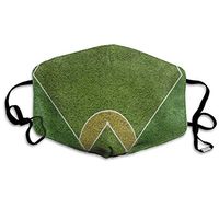 Green Grass Baseball Court Customized Dust Mouth Mask Reusable Anti-Dust Face Mask Adjustable Earloop Skin Protection