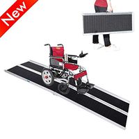 KOOPEEA Stronger Portable Wheelchair Ramps for Home Doorways Steps Car, Professional Non-Skid Folding Lightweight Aluminum Wheelchair Scooter Ramp Threshold Ramps (Weight Limit 600 Lbs) (8FT)