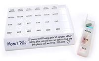 MedWrite 4 Time a Day Pill Organizer with Removable Daily Pill Boxes in Organizer Tray - Writable Surface on Tray for Medication Instructions (Medium, Clear)