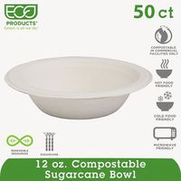 Renewable & Compostable Sugarcane Bowls - 12oz, 50/Pack (3 Pack)