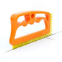 Fuginator Scrub Brush for Tile and Grout: Stiff Nylon Bristle Scrubbing Brush - Bathtub and Shower Scrubber for Floor Joints and Tile Seams - Cleaning Brushes for Bathroom and Kitchen Orange/Yellow