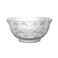 Party Essentials N080621 Classic Style Plastic Embossed Punch Bowl, 8 qt Capacity, Clear (Case of 6)