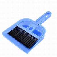 Fuxell Plastic Computer Table Dustpan Broom Keyboard Cleaner Brush Set Blue