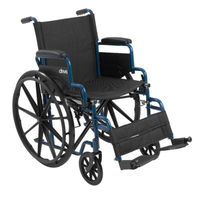 Blue Streak Wheelchair with Flip Back Desk Arms, Swing Away Footrests, 18 Seat