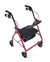 Jobar North American Health and Wellness 6” Wheel Folding Rollator – Support Walker – Easy Grip Handles – Comfortable Seat – Carrying Pouch, Black