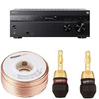 Sony STRDN1080 7.2 Channel Dolby Atmos Home Theater AV Receiver with 16-Gauge Speaker Wire - 100 Feet and Banana Plugs - 6 pairs