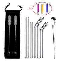 Stainless steel straws for Yeti 20oz 30oz 40oz Tumblers 8.5 inch with Cleaning Brsuhes