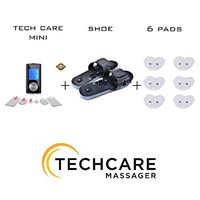 TechCare Mini Tens Massager Unit Electric Massager Set With 6 Extra Pads + Massager Shoes