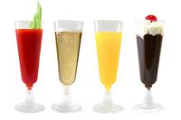 42 Champagne Flutes Premium 5.5 oz Clear Hard Plastic Disposable Glasses, Perfect for Mimosas, Bloody Mary's, Wine Glasses, Sodas, Cocktail Cups, Parfaits, Sundaes and other Desserts