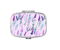 Rectangle Pill Case - Beautiful Watercolor Lavender Custom Fashion Style Pill Box - 2 Compartments Pill Box/Pill case