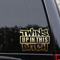 Twins Up in This Bitch Decal Sticker On Board Sign Window Laptop Bumper Truck Car