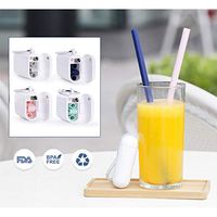 OMG_Shop Silicone Straws Collapsible Straws Resuable Straw Portable Straws Folding Drinking Straw Keychain Straws
