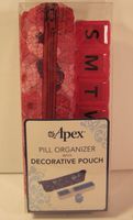 Apex Pill Organizer with Decorative Pouch, 7 Day Organizer (Colors May Vary)