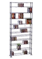Atlantic Maxsteel 12 Tier Shelving - Heavy Gauge Steel Wire Shelving for 864 CD/450 DVD/BluRay/Games Media PN63135237 in Silver