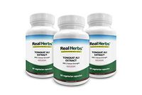 30% Off 3 Bottles of Real Herbs Tongkat Ali 200 to 1 Extract - Natural Testosterone Booster - Also Known As Longjack or Eurycoma Longifolia - 400mg x 150 Vegetarian Capsules of Root Powder