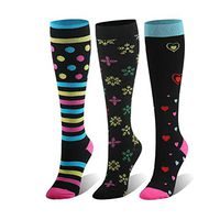 NexiEpoch Compression Socks Women & Men 20-25mmHg - 3 Pairs Best for Medical, Nurses, Pregnancy, Travel, Running, Flight