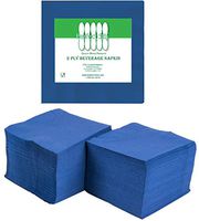 Perfectware 2 Ply Navy Blue-200 Navy Blue Beverage Napkin Package of 200ct- 2-Ply, 2.5" Height, 5" Width, 10" Length (Pack of 200)