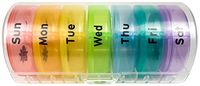 Find It 7-Day Circular Pill Organizer, Store, Organize Your Medications, Supplements, Vitamins Easily with Color Coded Compartments, FT07051