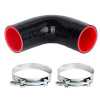 Hiwowsport 90 Degree Elbow 4-Ply High Performance Coupler Silicone Hose for Auto with T-Bolt Clamp (2.0''(51mm))