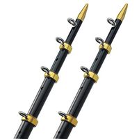 TACO METALS OT-0551BKA186 / TACO 18' Telescopic Outrigger Poles HD 1-½" - Black/Gold