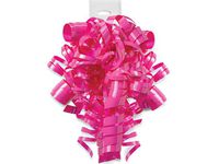 Twelve (12) Pretty Pink Curly Bows - Dazzling Glossy Gift Bows Elegant Bouncy Easy
