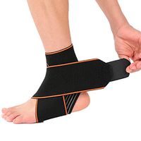Compression Magic Ankle Support Adjustable Wrap Elastic Aides Recovery and Provides Relief from Strains Sprains Tendon Injuries Achilles Arthritis Plantar Fasciitis Pain, One Size Fits All (Gray)