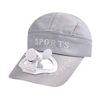 Meidexian888 USB Charging Fan Cap,Unisex Cooling Camping Hiking Peaked Cap Fan Baseball Hat (Gray)