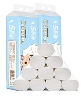 Toilet Paper,Multifold Roll 5- Ply Paper Soft Absorbent Tissues,Solid Hollow Roll Paper,100% Natural Wood Pulp Toilet Paper Bath Hand Towels Tissue