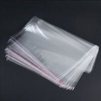 100pcs Crystal Clear Flat Resealable Card Envelopes Adhesive Self-Sealing bag Plastic Flat Cello Wrap Natural Cellophane Favor Candy Cookie Treat Gift Poly Bags Closure Resealable Pouches (11Wx14L)