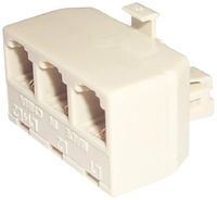 Black Point Products BT-043 2 Line Modular 3-Way Jack, Ivory