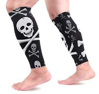 LEVEIS Sugar Skull Calf Compression Sleeves 1 Pair, Leg Performance Support for Shin Splint Calf Pain Relief Men & Women Guards Sleeves for Running Cycling