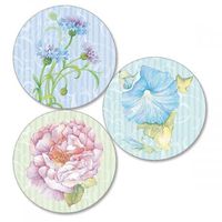 Elaborate Floral Envelope Seals - Set of 144 Self-Adhesive, Flat-Sheet, 1-1/2" Sticker Seals, By Colorful Images