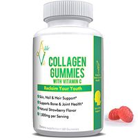 AlcheVita Collagen Gummies with Vitamin C - 1000mg of Hydrolyzed Collagen - Supports Skin, Hair, Nails, Joints & Bones | Natural Strawberry Flavored Gummy