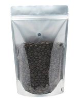 BAP 12 oz Clear Black Stand Up Pouch, Valve for Coffee (100 pcs)