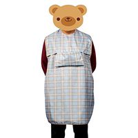 Ibnotuiy Extra Long Waterproof Clothing Protectors Antifouling Adult Bibs Apron with Detachable Crumb Catcher for Elderly Patient