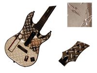 Silver Diamond Plate Mirror Vinyl Decal Faceplate Mod Skin Kit for Nintendo Wii Guitar Hero 5 (GH5) World Tour by System Skins