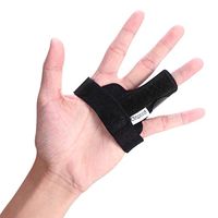 CLISPEED Trigger Finger Splint Finger Support Adjustable Fixing Belt with Built-in Aluminium One Size (Black)
