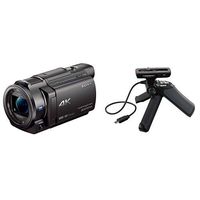 Sony 4K HD Video Recording FDRAX33 Handycam Camcorder with GPVPT1 Grip and Tripod for Camcorders (Black)