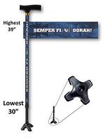 Walking Cane Adjustable T Handle with Footed Cane Tip US Marines Semper Fi Design