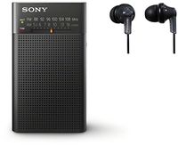 Sony ICFP26 Portable AM/FM Radio (Black) with Earbuds