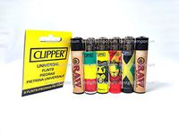 Bundle of 4 Rasta, 2 Raw Eco, Flint Pack, Full Size Clipper Lighters Jamaica